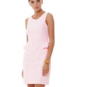 Lilly Pulitzer pink Abby Dress with lace and peplum